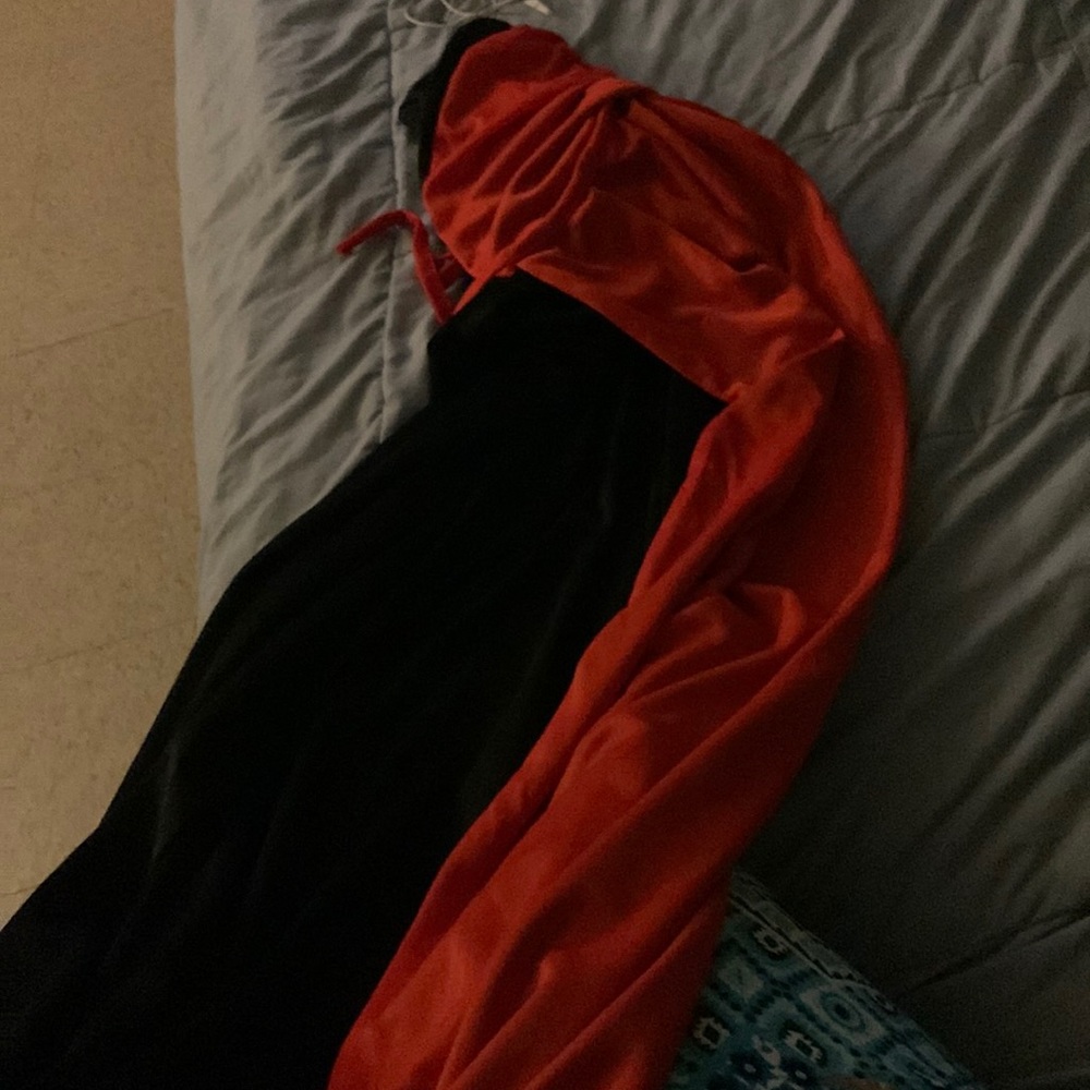 REVERSIBLE RED & BLACK HOODED CAPE